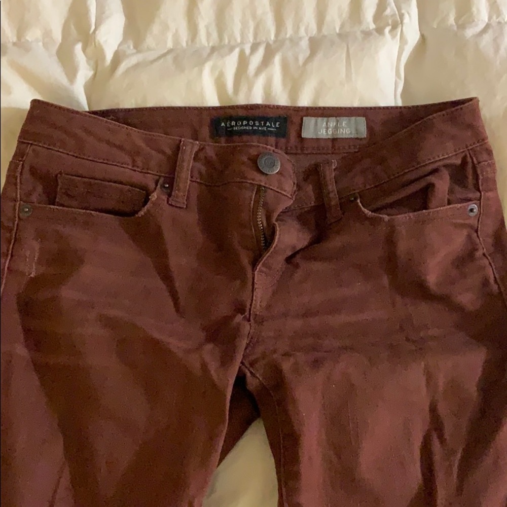 Maroon Ripped Jeans - Picture 2 of 6